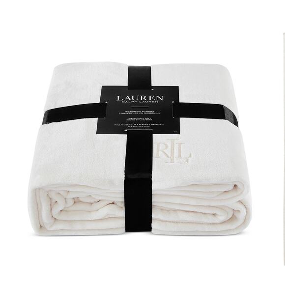 Lauren by Ralph Lauren Other - Lauren Ralph Lauren Micromink Blanket Full Queen Cream Ultra Soft Plush NEW